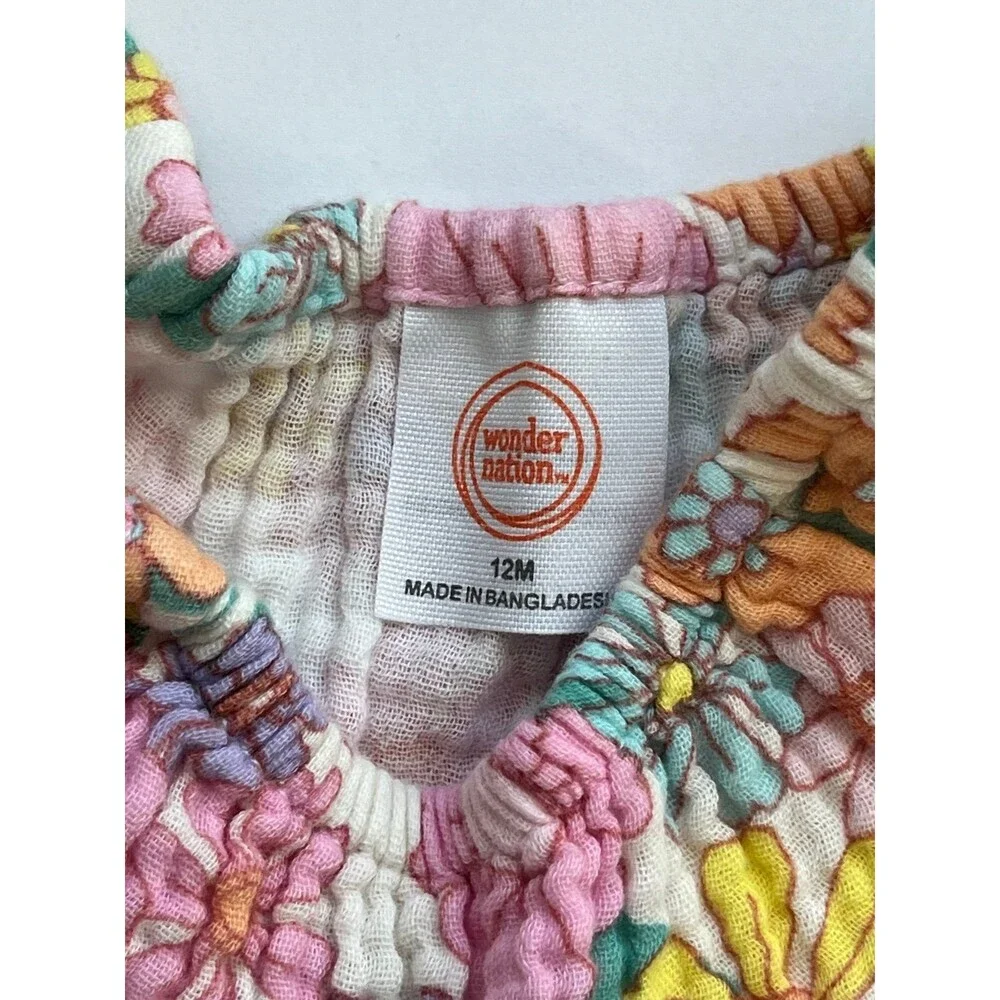 Wonder Nation Floral Baby Dress – Size 12 Months